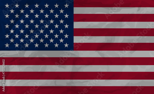 United States flag crumpled. USA grunge