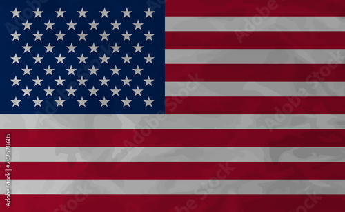 United States flag crumpled. USA grunge