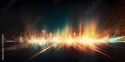 city ​​silhouette background with rising sunlight