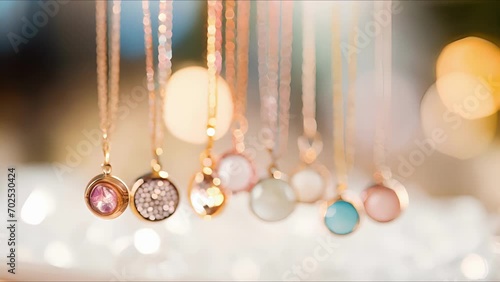 Closeup of a selection of personalized jewelry pieces, carefully chosen for a styling consultation. photo