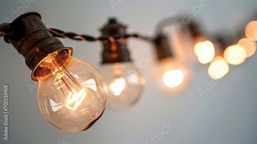 String wired bulbs isolated on white background