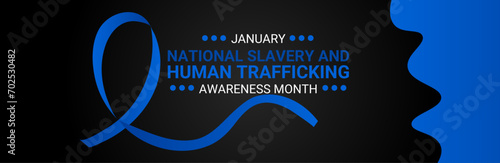 National Slavery and Human Trafficking Prevention Month is observed every year on january. National Human Trafficking Awareness Month background. banner, cover, card, poster, website, backdrop.