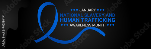 National Slavery and Human Trafficking Prevention Month is observed every year on january. National Human Trafficking Awareness Month background. banner, cover, card, poster, website, backdrop.