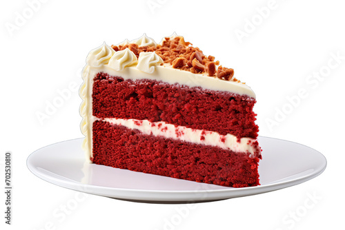 Slice of red velvet cake with the whole cake Isolated on transparent background