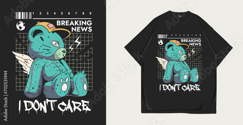 urban t shirt print design, streetwear vector graphic for t shirt print, illustration for apparel and clothing