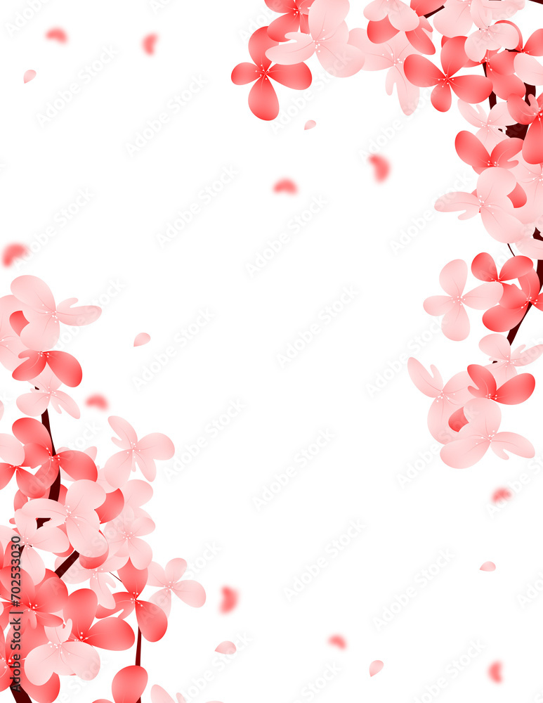 Sakura Frame Background. Cherry Blossom Border