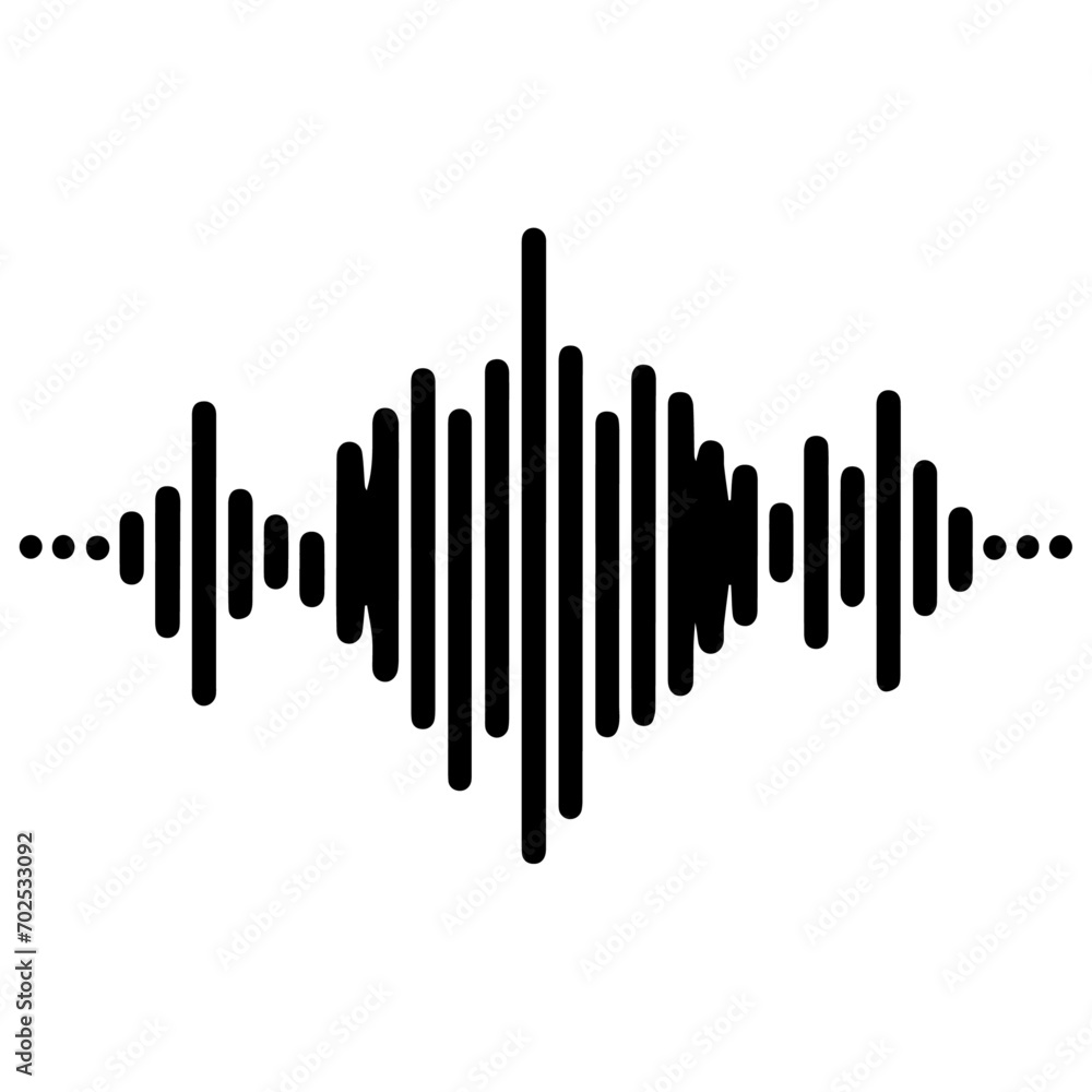 minimal sound wave icon vector art illustration black color minimal sound wave icon vector art illustration black color