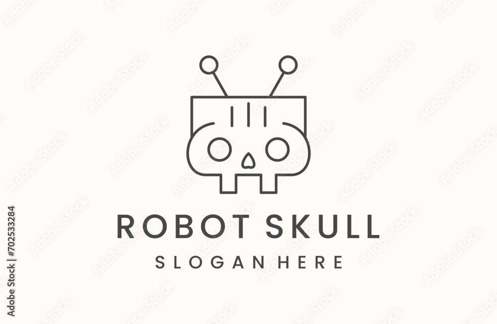Robot skull logo icon design template vector illustration Robot skull logo icon design template vector illustration