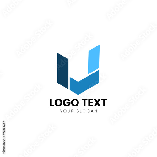 U letter logo design vector 