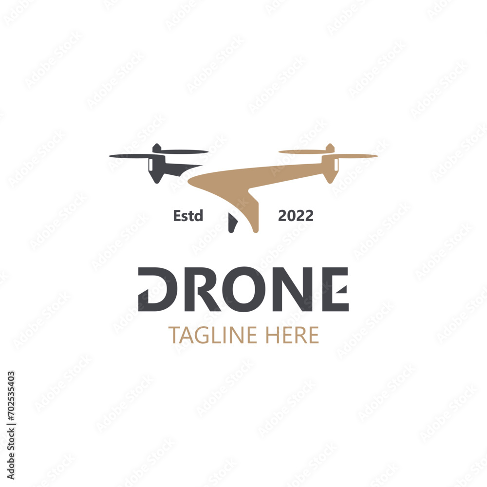 Drone aerial with camera vector template icon. logo photography drone vector. quadcopter flat style Drone aerial with camera vector template icon. logo photography drone vector. quadcopter flat style
