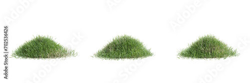 Collection green grass on transparent background 3d rendering png..