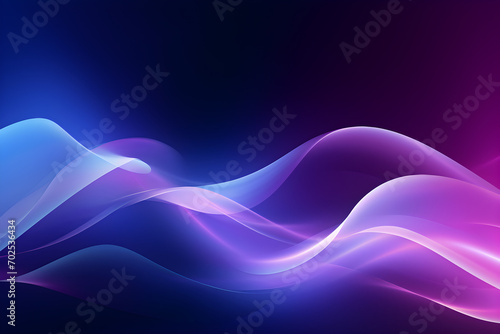 Blue purple wavy light Technology Background Design, Abstract wave moving dots flow particles.Abstract futuristic background with purple and blue glowing neon moving high speed wave line