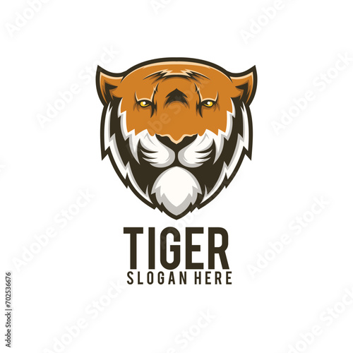 Fototapeta Naklejka Na Ścianę i Meble -  Head Tiger Mascot Logo