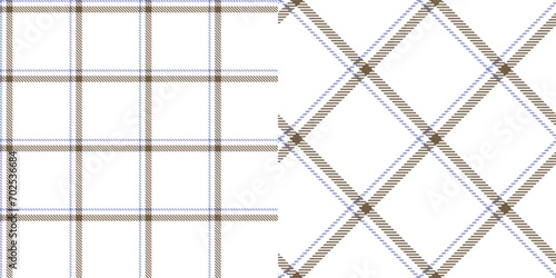 Vector checkered pattern or plaid pattern in brown and bw. Tartan, textured seamless twill for flannel shirts, duvet covers, other autumn winter textile mills. Vector Format