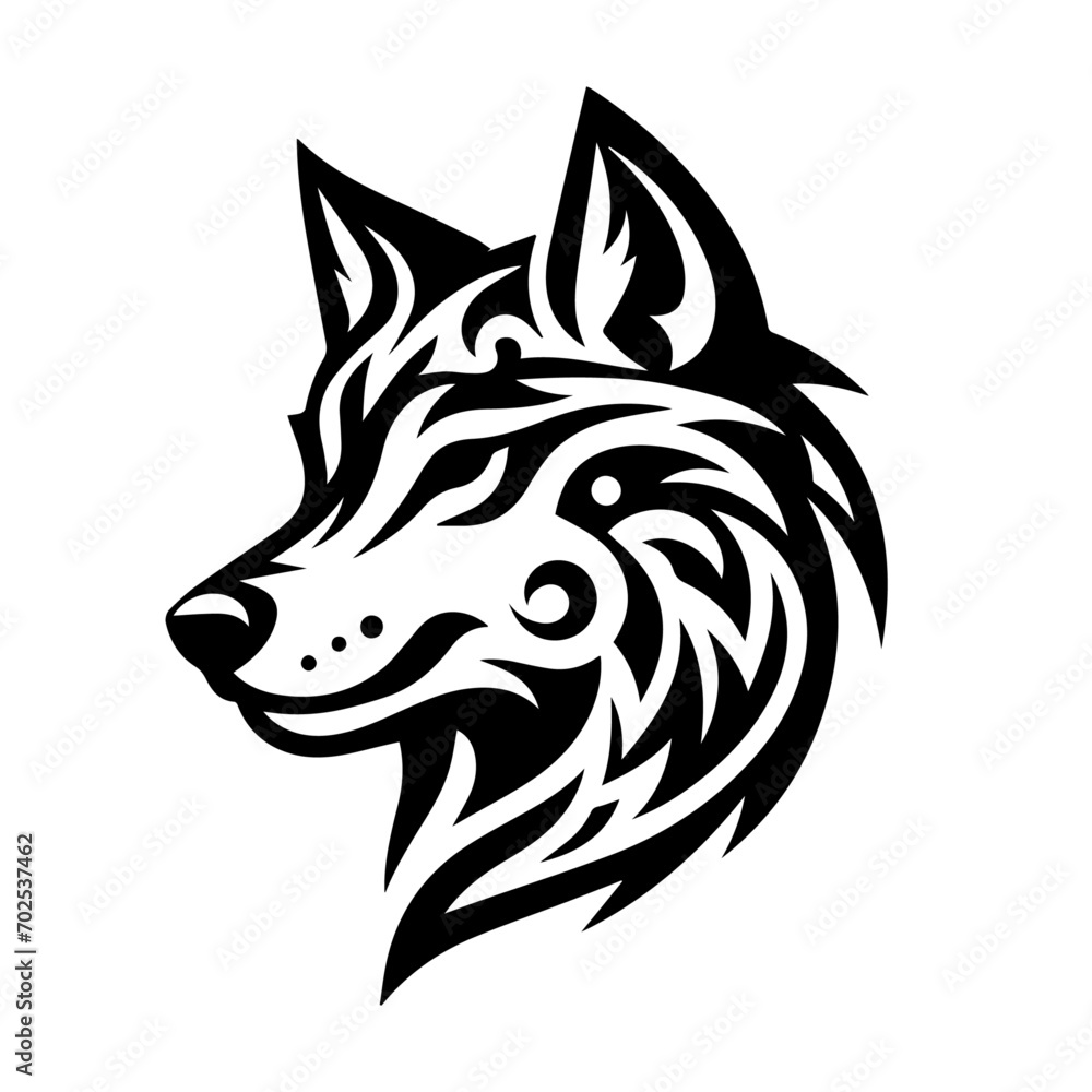 wolf tribal tattoo logo icon design illustration wolf tribal tattoo logo icon design illustration