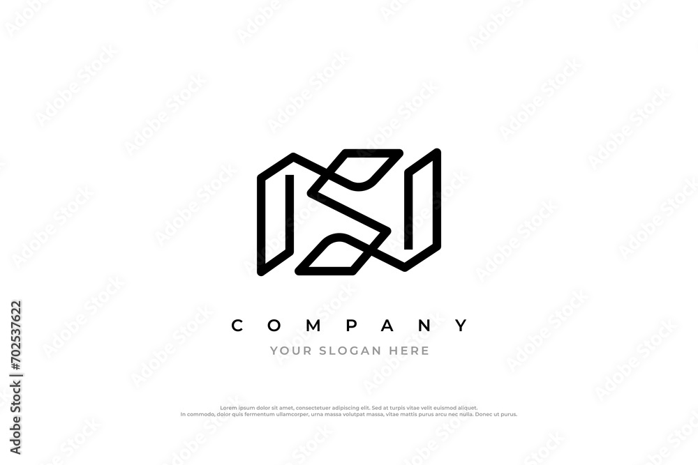 Fototapeta premium Letter NS Logo or SN Monogram Logo Design Vector Template