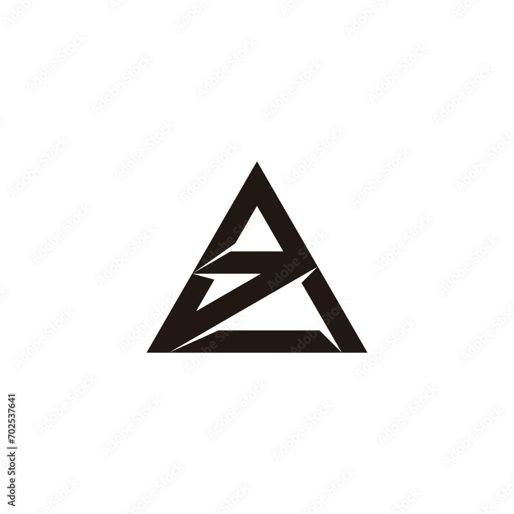 letter az triangle simple geometric logo vector - obrazy, fototapety, plakaty 
