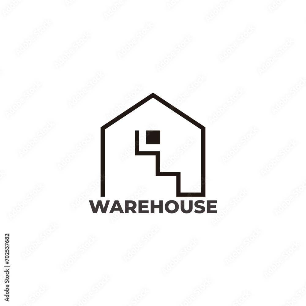warehouse building ladder design logo vector warehouse building ladder design logo vector