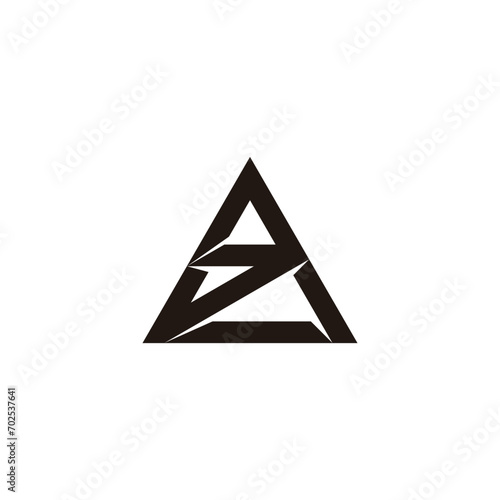 letter az triangle simple geometric logo vector
