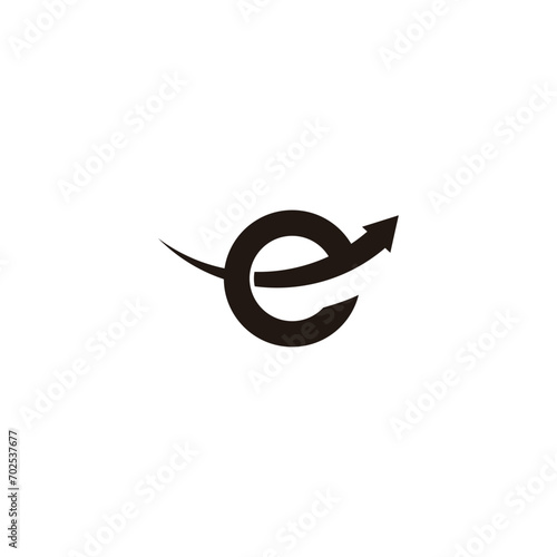 letter e arrow up motion logo vector