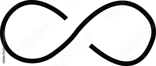 Infinity icon . eternity, infinite, endless, loop symbols. Unlimited infinity icons flat style, The symbol of the unlimited in mathematics, space. Black geometric elements on a transparent background. photo
