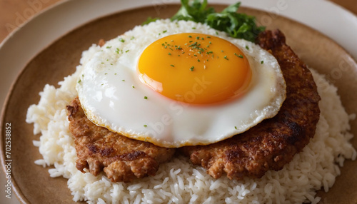 a close up style of Japanese Tonkatsu with sauce