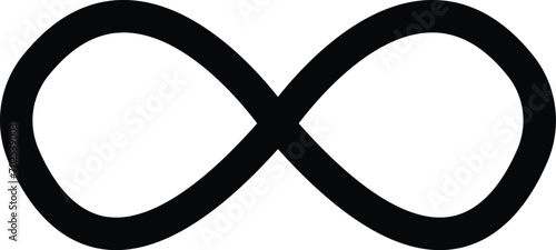 Infinity icon . eternity, infinite, endless, loop symbols. Unlimited infinity icons flat style, The symbol of the unlimited in mathematics, space. Black geometric elements on a transparent background.