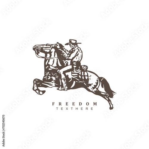 Vintage retro western cowboy logo design for your brand or business