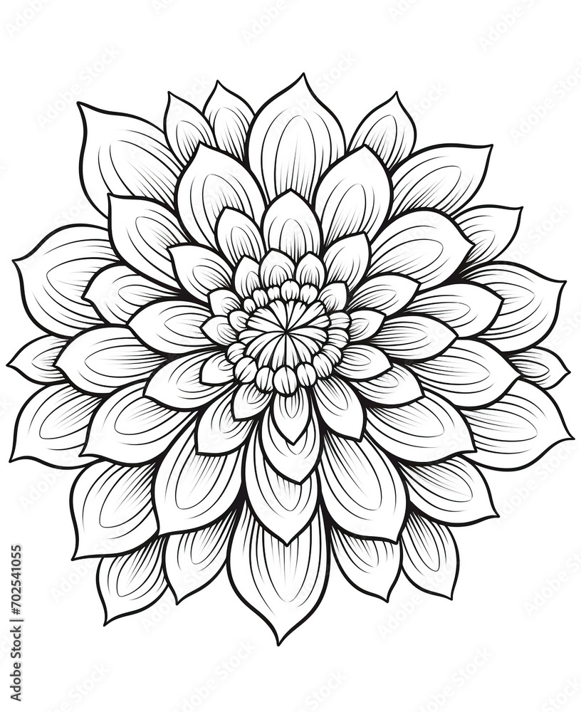 Coloring Page of a Flower, Simple Flower Coloring Page