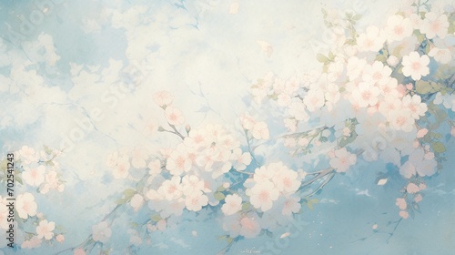 和紙テクスチャー、桜4