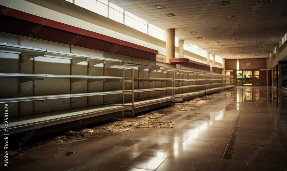 Visual Concept of Abandonment in a Deserted Supermarket Visual Concept of Abandonment in a Deserted Supermarket