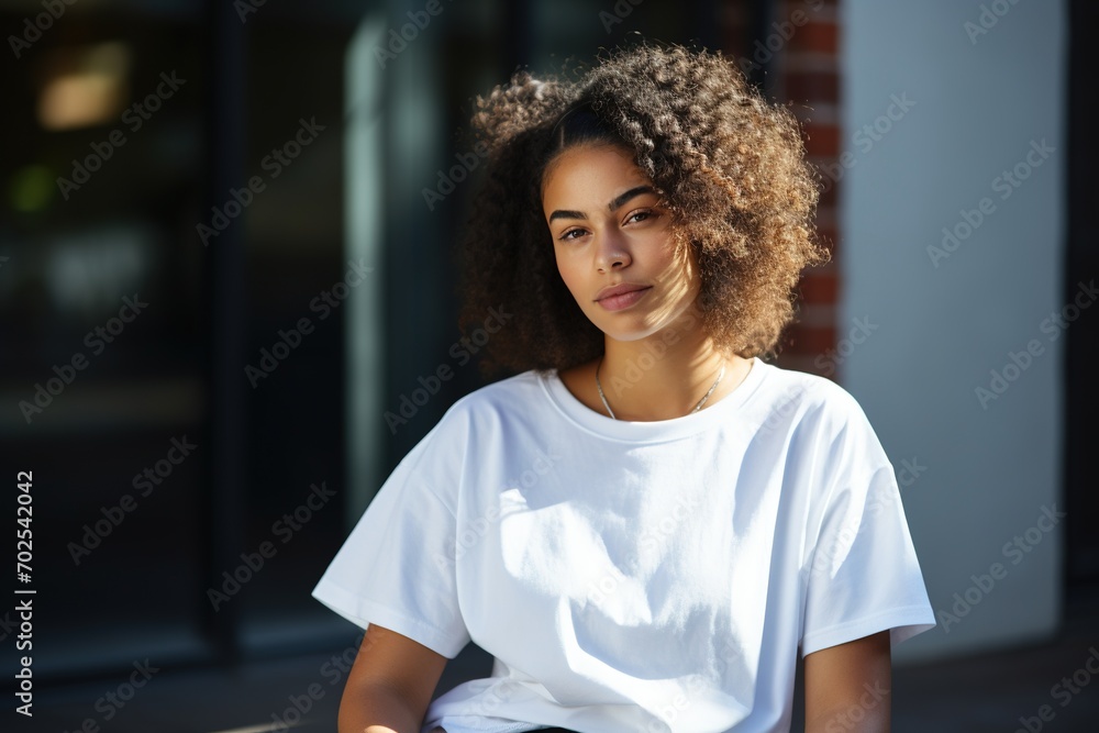 Portrait of a beautiful young woman wearing white shirt Portrait of a beautiful young woman wearing white shirt