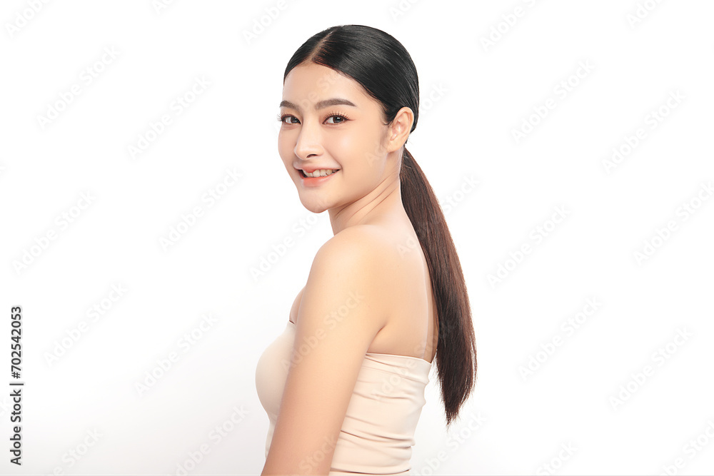 Beautiful young asian woman with clean fresh skin on white background, Face care, Facial treatment, Cosmetology, beauty and spa, Asian women portrait. Beautiful young asian woman with clean fresh skin on white background, Face care, Facial treatment, Cosmetology, beauty and spa, Asian women portrait.
