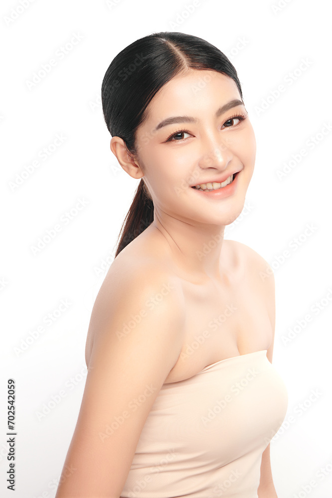 Beautiful young asian woman with clean fresh skin on white background, Face care, Facial treatment, Cosmetology, beauty and spa, Asian women portrait. Beautiful young asian woman with clean fresh skin on white background, Face care, Facial treatment, Cosmetology, beauty and spa, Asian women portrait.