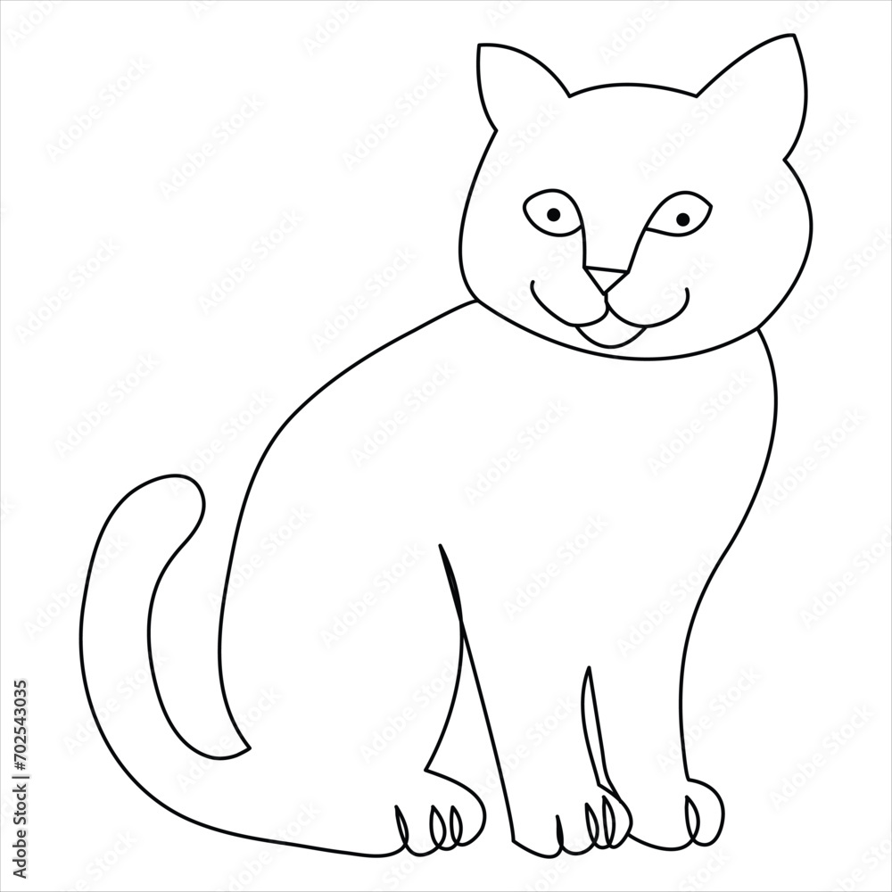 Continuous one line cat pet animal outline art vector illustration and minimalist drawing Continuous one line cat pet animal outline art vector illustration and minimalist drawing