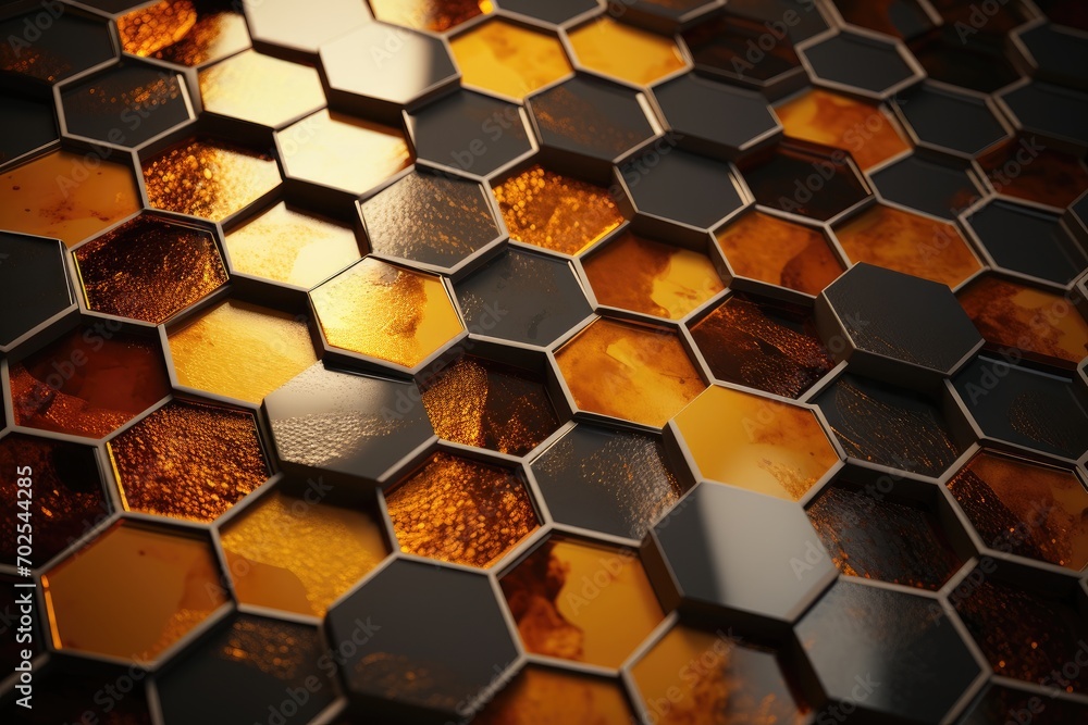 Texture honeycomb wall gold and gray Texture honeycomb wall gold and gray