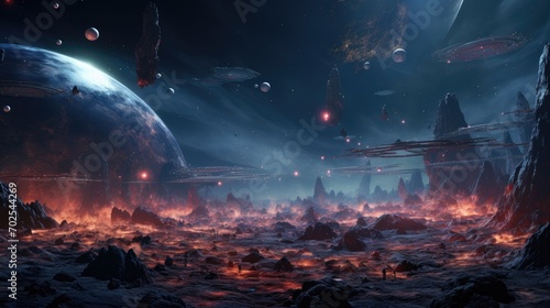 Space theme battlefield  photo