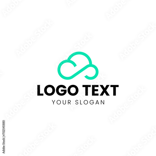 Cloud logo design vector minimalist 