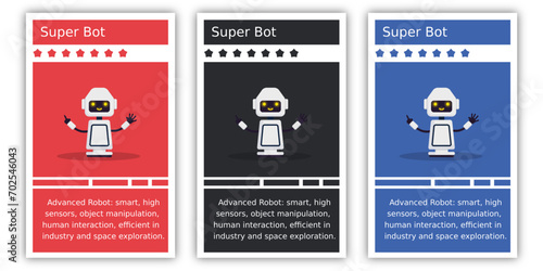 card game template for game characters with color variations