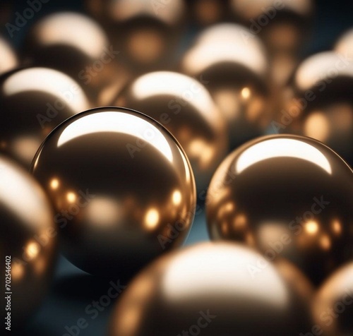 various golden christmas balls