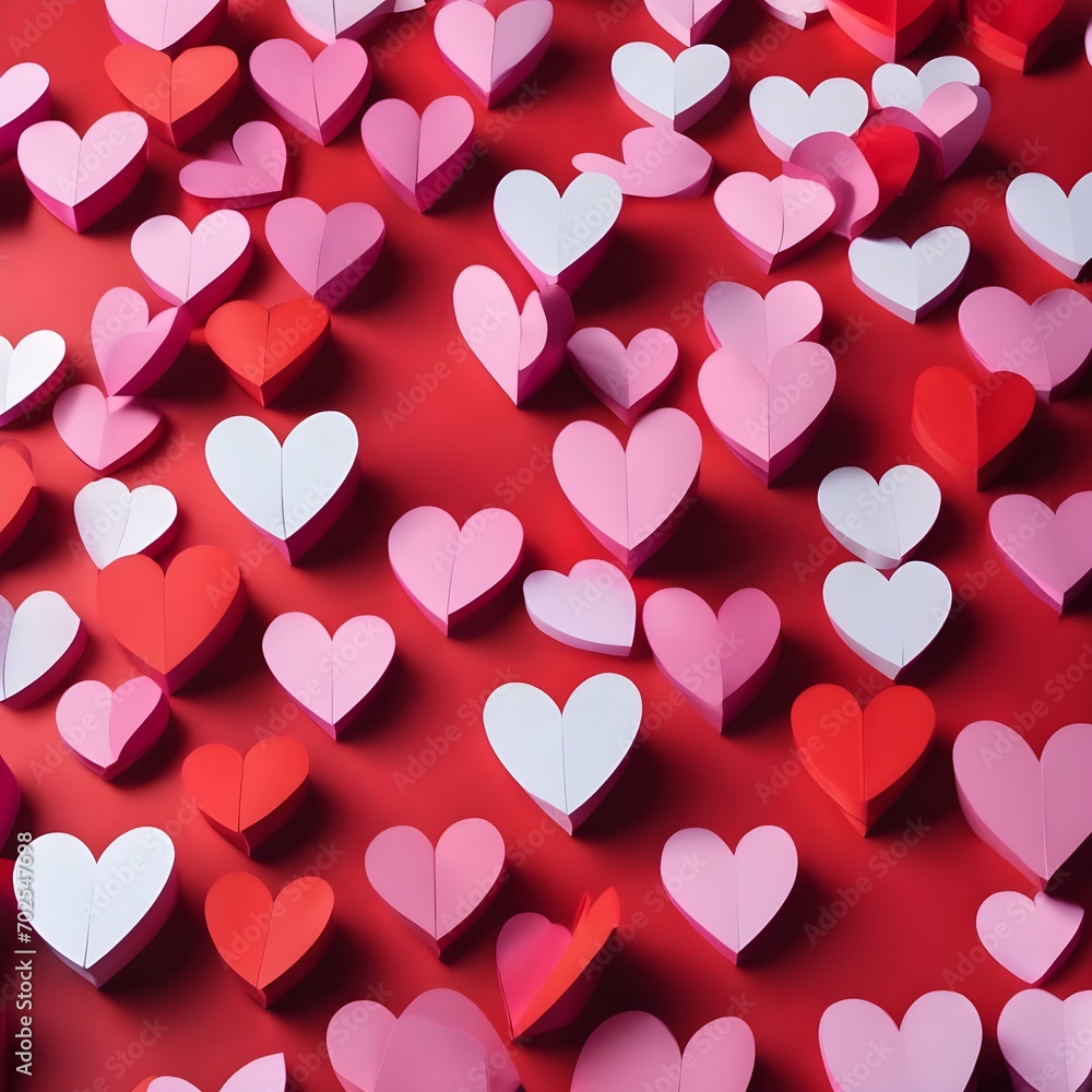 Valentine's day concept posters set. Vector illustration. 3d red and pink paper hearts with frame on geometric background. Cute love sale banners or greeting cards Valentine's day concept posters set. Vector illustration. 3d red and pink paper hearts with frame on geometric background. Cute love sale banners or greeting cards
