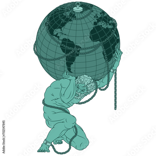 Titan Atlas chained to planet Earth