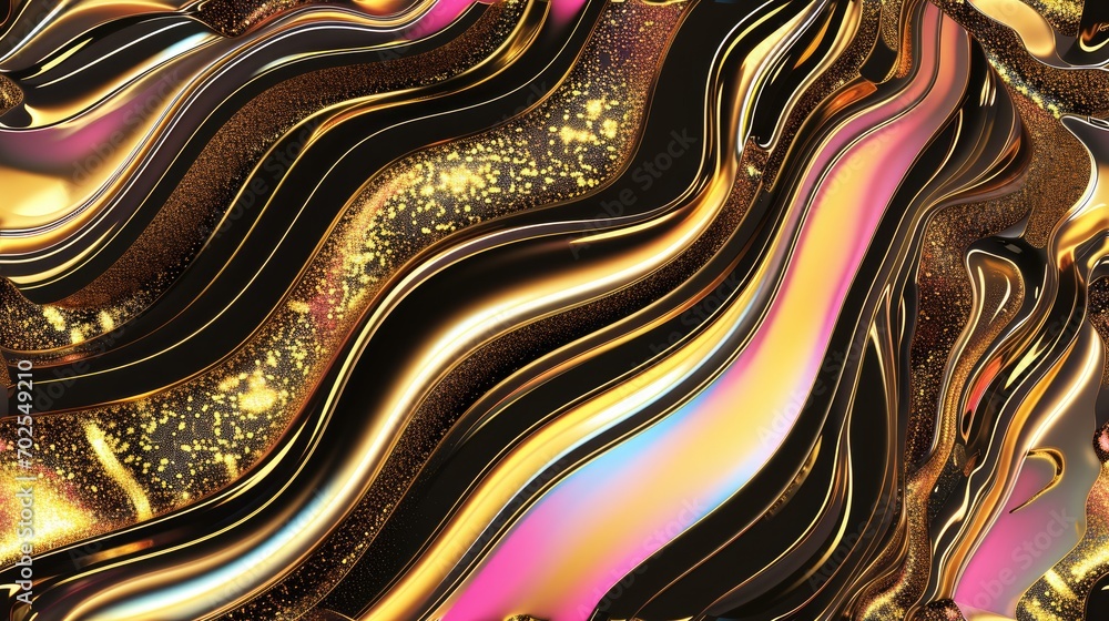  mix of bright colors and gold reflective particles randomly distributed, Marvel background texture, liquid glossy effect, golden metallic and mix color pattern wallpaper, colorful vibrant texture