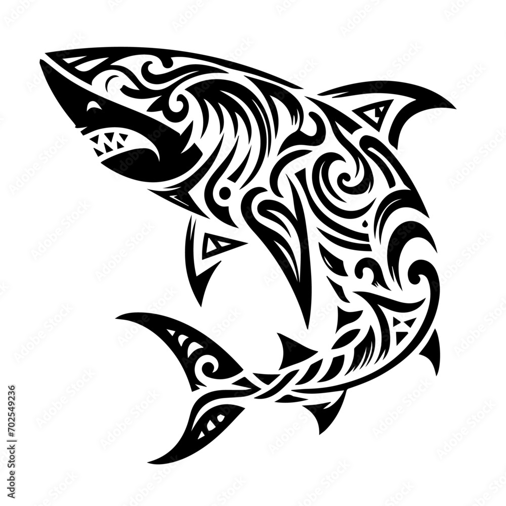 Shark tribal logo icon design illustration template Shark tribal logo icon design illustration template
