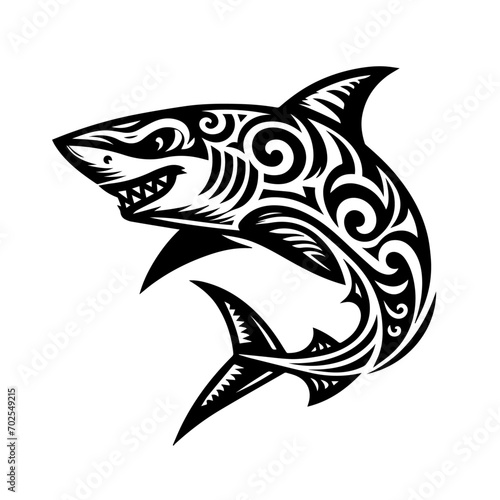 Shark tribal logo icon design illustration template