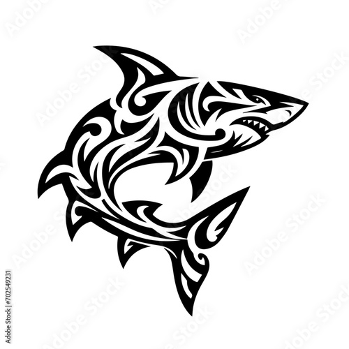 Shark tribal logo icon design illustration template