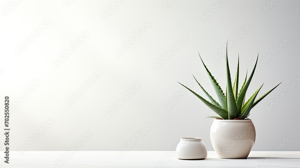 aloe vera in white minimalist room aloe vera in white minimalist room
