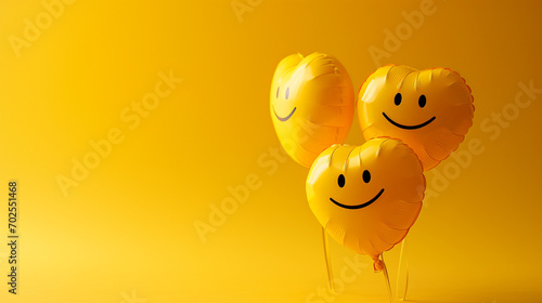 smiley face with balloons