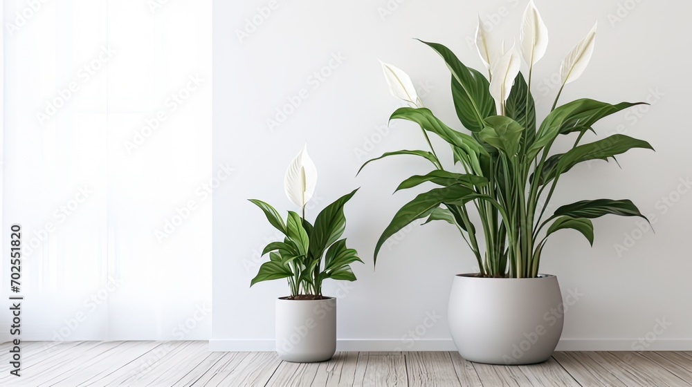 peace lily in minimalist room
