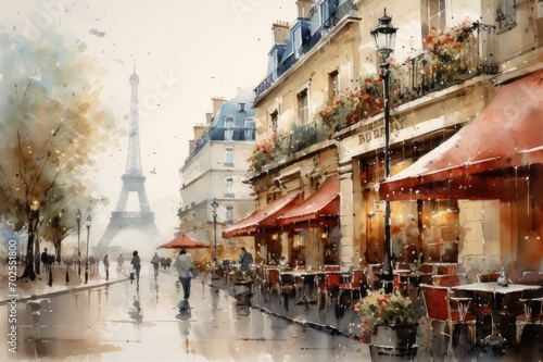 Paris france watercolour style © Nuttapong